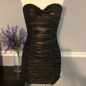 Forever 21 Mini Strapless Metallic Dress